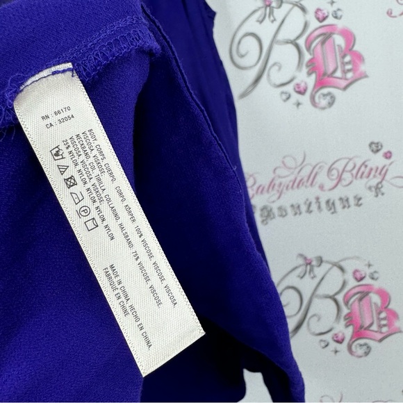 Floreat loved by Anthropologie tank top royal purple velvet velour detail neck - Picture 7 of 8